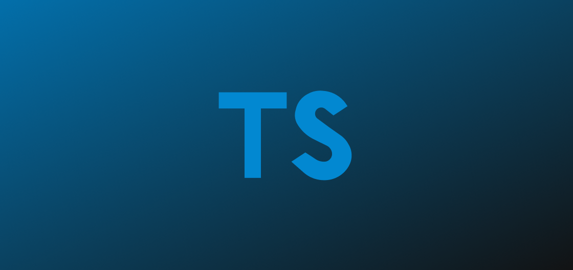 Logotipo do TypeScript azul claro com fundo de azul escuro